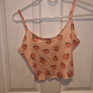 Pink peach crop top from shein that is a size small